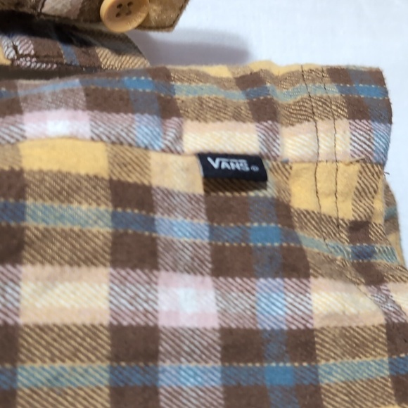 Vans Amelia Women's Flannel Yellow Multicolored Button Up Size Extra Small - Picture 4 of 6
